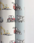 Watercolour Vehicles Wallpaper | Diggers, Fire Engines & Trucks | Kids Bedroom & Nursery