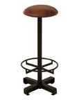 Buffalo Brown Leather Round Bar Stool