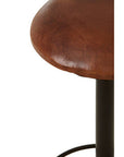 Buffalo Brown Leather Round Bar Stool