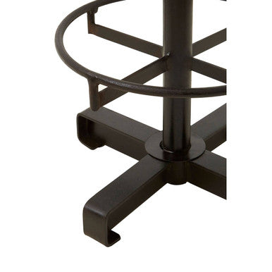 Buffalo Brown Leather Round Bar Stool