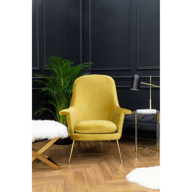 Anafi White Sheepskin Stool with Gold Finish Base