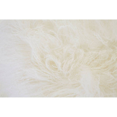 Anafi White Sheepskin Stool with Gold Finish Base
