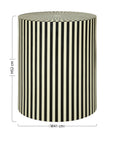 Hassa Ivory and Black Cylindrical Stool and Side Table
