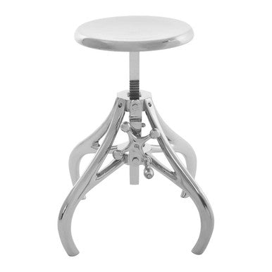 Maxi Silver Finish Adjustable Stool