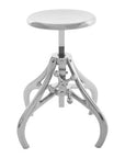 Maxi Silver Finish Adjustable Stool