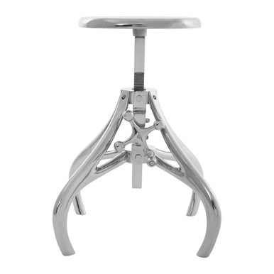 Maxi Silver Finish Adjustable Stool