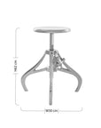 Maxi Silver Finish Adjustable Stool