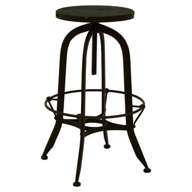 Vasco Green Marble and Black Finish Bar Stool