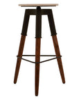 Vasco White Marble and Wood Bar Stool