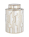 Ariana White and Gold Large Decorative Ceramic Jar