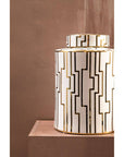 Ariana White and Gold Large Decorative Ceramic Jar