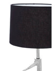 Antler Silver Metal Table Lamp with Black Fabric Shade