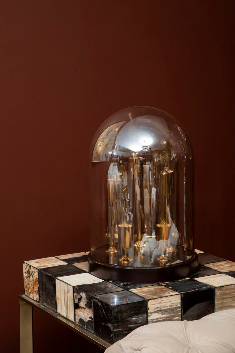 Amber Glass Table Lamp | Dome