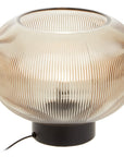 Large Ribbed Smoked Glass Table Lamp | Enola