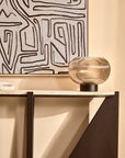 Large Ribbed Smoked Glass Table Lamp | Enola
