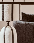 Black and White Stripe Papier Mache Table Lamp | Carta