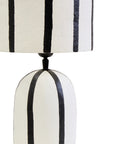 Black and White Stripe Papier Mache Table Lamp | Carta
