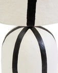 Black and White Stripe Papier Mache Table Lamp | Carta