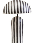 Black and White Stripe Papier Mache Table Lamp with Dome Shade | Carta