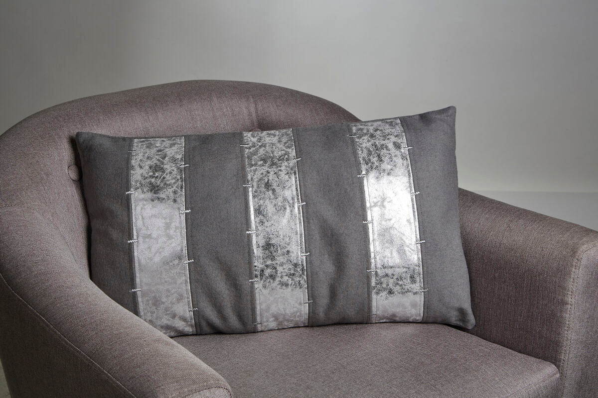 Bosie Grey and Silver Cushion | Kensington Townhouse