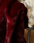 Bosie Red Wine Faux Fur Throw | Lamina