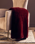 Bosie Red Wine Faux Fur Throw | Lamina