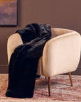 Bosie Black Faux Fur Throw | Lamina