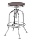 Gator Black Ash Wood and Chrome Finish Adjustable Bar Stool