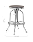 Gator Black Ash Wood and Chrome Finish Adjustable Bar Stool