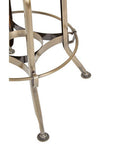 Gator Black Ash Wood and Brass Finish Adjustable Bar Stool