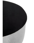 Jaipur Black Velvet Stool with Silver Finish Base
