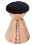 Jaipur Black Velvet Stool with Copper Finish Base