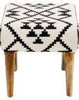 Cefena Black and White Berber Style Footstool