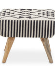 Cefena Black and White Berber Style Footstool