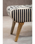 Cefena Black and White Berber Style Footstool