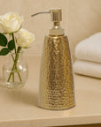 Allegra Gold Aluminium Soap Dispenser with Hammered Effect