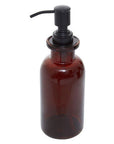 Allegra Brown Glass Soap Dispenser with Black Pump
