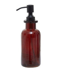 Allegra Brown Glass Soap Dispenser with Black Pump