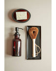 Allegra Brown Glass Soap Dispenser with Black Pump