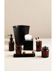 Allegra Brown Glass Soap Dispenser with Black Pump