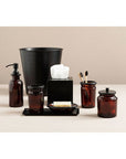Allegra Brown Glass Soap Dispenser with Black Pump