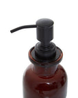 Allegra Brown Glass Soap Dispenser with Black Pump