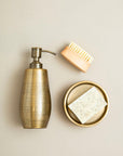 Allegra Gold Aluminium Soap Dispenser with Etched Detail