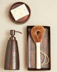 Allegra Dark Bronze Aluminium Soap Dispenser with Hammered Effect