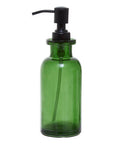 Allegra Green Glass Soap Dispenser with Black Pump 300ml