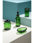 Allegra Green Glass Soap Dispenser with Black Pump 300ml