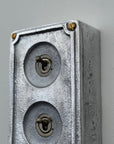 3 Gang 2 Way Solid Cast Metal Conduit Toggle Light Switch