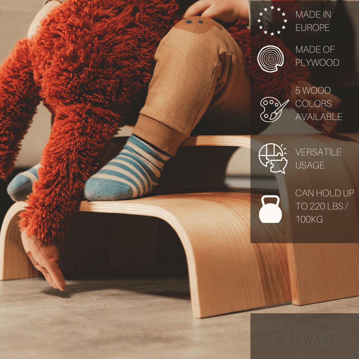 2-in-1 Birch Plywood Step Stool – Safe, Adjustable &amp; Eco-Friendly by Ewart Woods at www.brixbailey.com