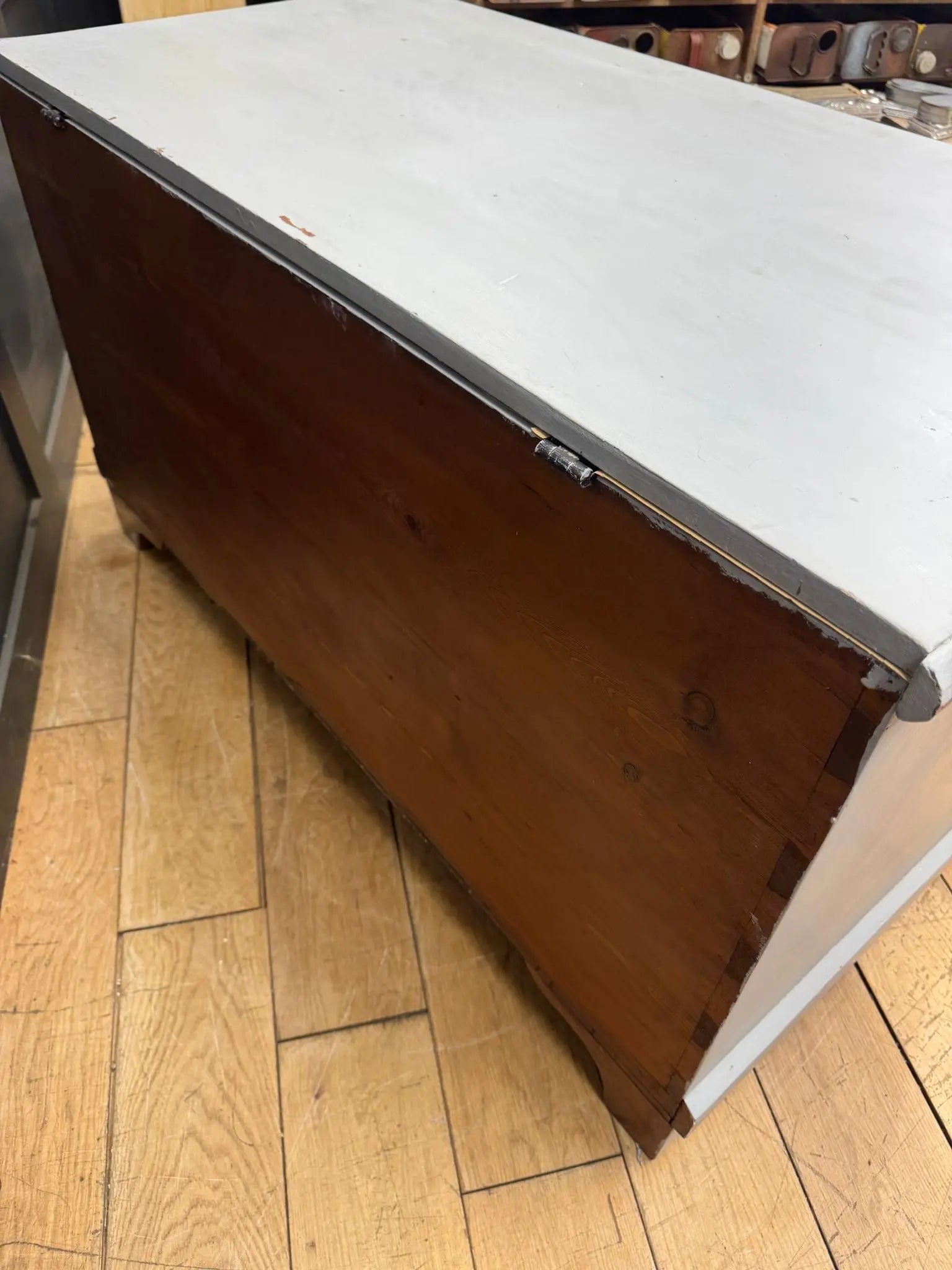 Antique Painted Blanket Chest Storage Trunk Bench Toy Shoe Storage TV Stand