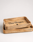Dom Pérignon Wooden Serving Tray Set | Champagne Butler Trays